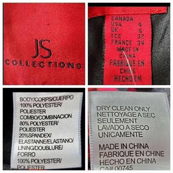 🦋JS Collections Red Floral Print Spaghetti Strap Dress & Scarf Size 4 - Picture 11 of 11